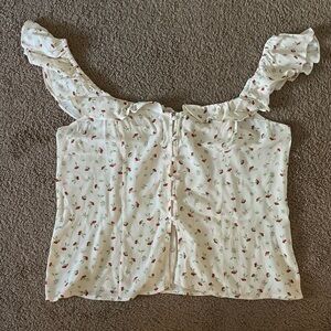 White Ditzy Floral Tank Blouse